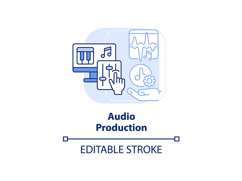 Audio production light blue concept icon