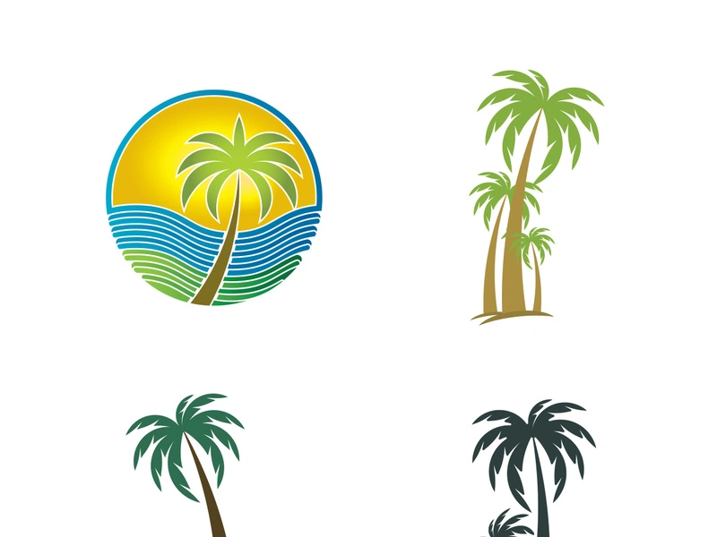 Palm tree summer logo template vector illustration
