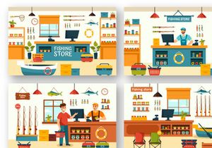 8 Fishing Store Illustration