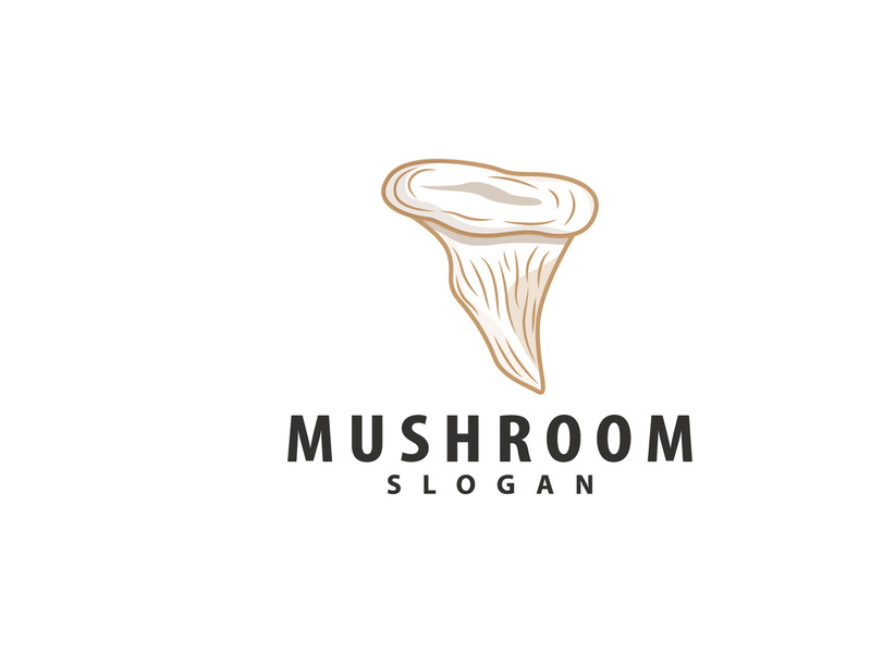 Mushroom Logo, Retro Minimalist Design