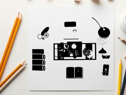 Silhouette of a smart home automation system control panel