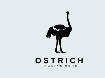 Ostrich Logo Design, Desert Animal Illustration, Living In The Forest, Vector Camel Brand Product preview picture