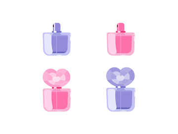 Perfume flat color vector objects set preview picture
