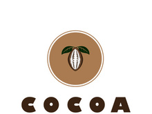 cocoa logo,cocoa bean,cocoa tree,cocoa branches and leaves,chocolate mix on white background,vintage,modern,simple,minimalist icon illustration template design vector