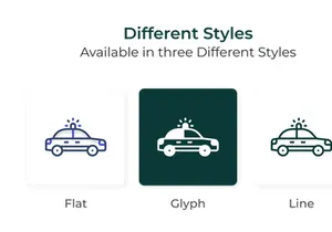 Pack of Transport Colored Line icons