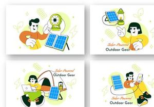 10 Solar Powered Outdoor Gear Illustration