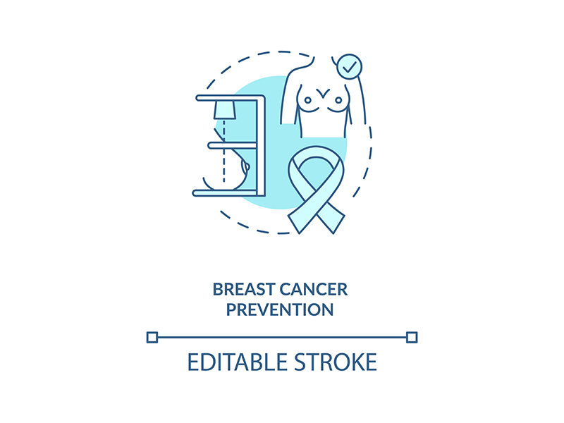 Breast cancer prevention concept icon