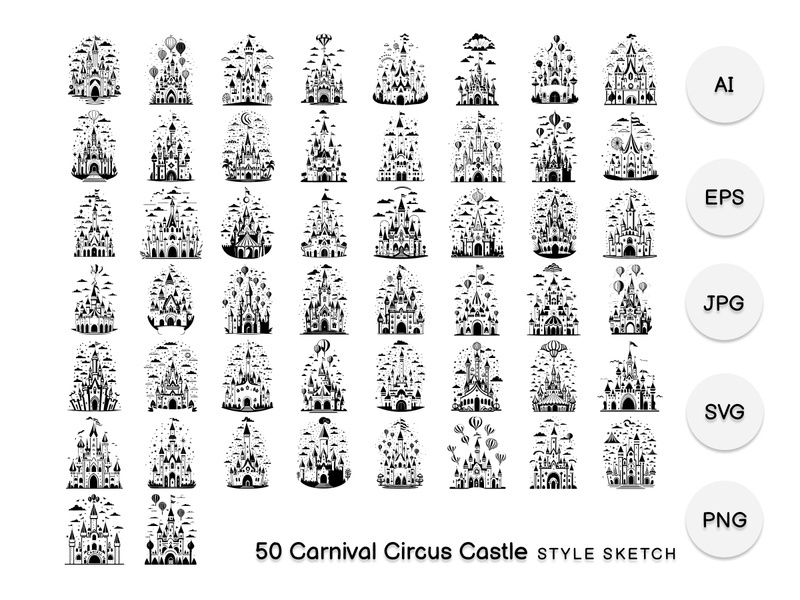 Carnival Circus Castle Element Black