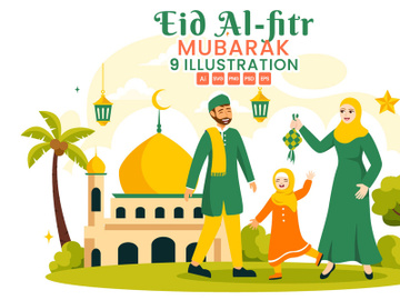 9 Happy Eid Al-Fitr Mubarak Illustration preview picture