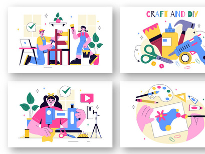 10 DIY Craft Workshop Illustration