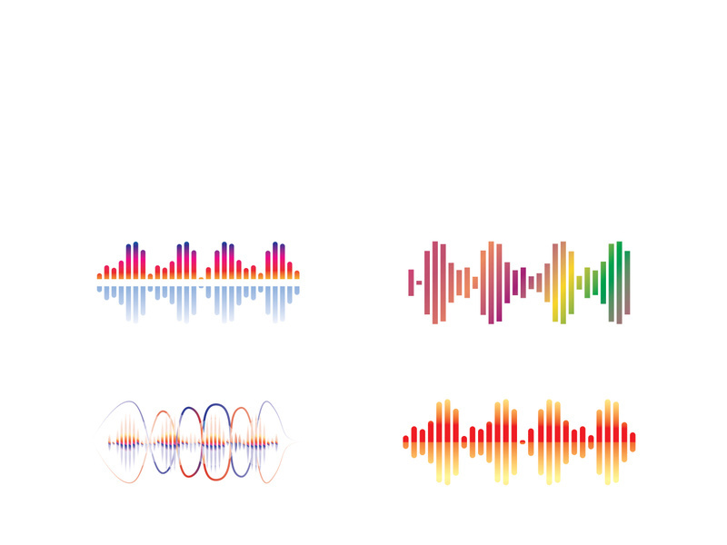 Sound waves set vector illustration icon design