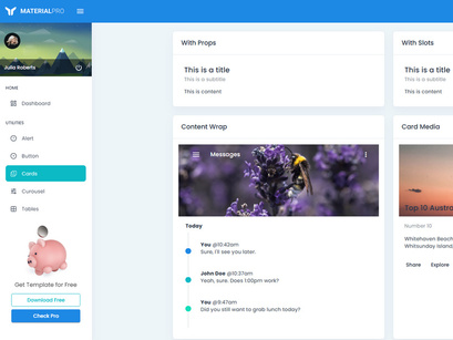 MaterialPro Free NuxtJs Admin Dashboard Template