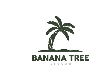 Banana Tree Logo, Banana Tree Simple Silhouette Design preview picture