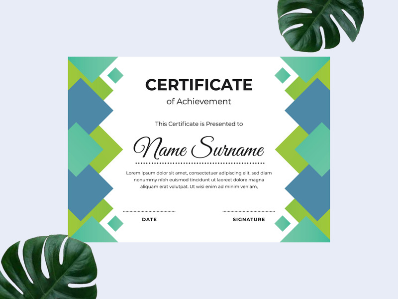 Modern certificate design template