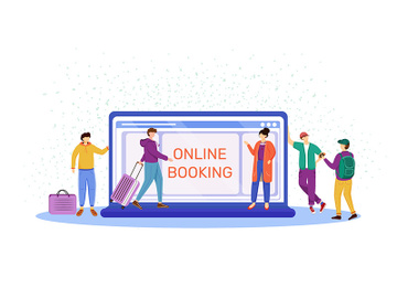Online booking flat vector illustration preview picture