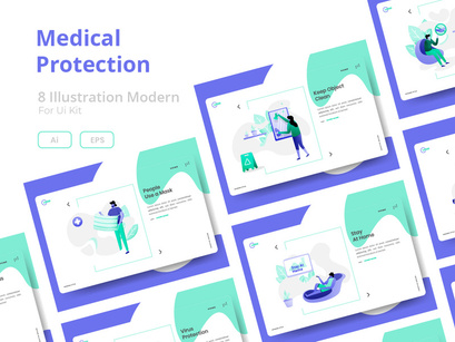 Illustration set Medical Protection