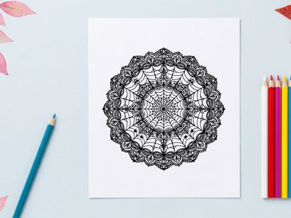 Intricate white lace doily with floral mandala design. Handcrafted circular crochet pattern for elegant home decor and crafting projects.