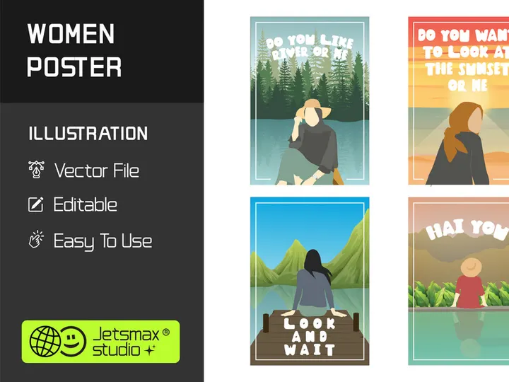 Woman Poster Vector Bundle