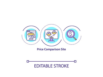 Price comparison site concept icon preview picture