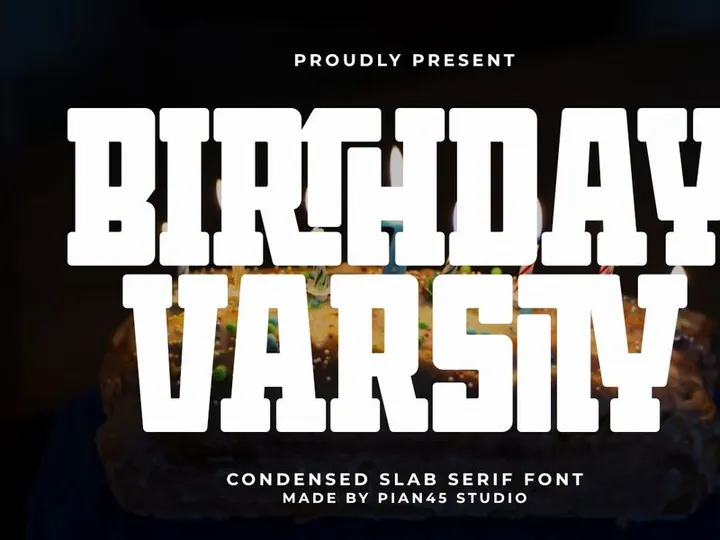Birthday Varsity - Condensed Slab Serif Font