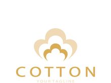 Soft natural organic cotton flower plant logo for cotton plantations, industries,business,textile,clothing and beauty,vector