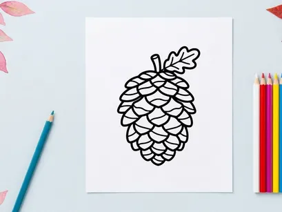 Cozy pinecone illustration for nature-themed designs. Artistic botanical drawing for eco projects and seasonal decor.