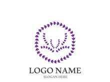 Fresh lavender flower logo vector flat design