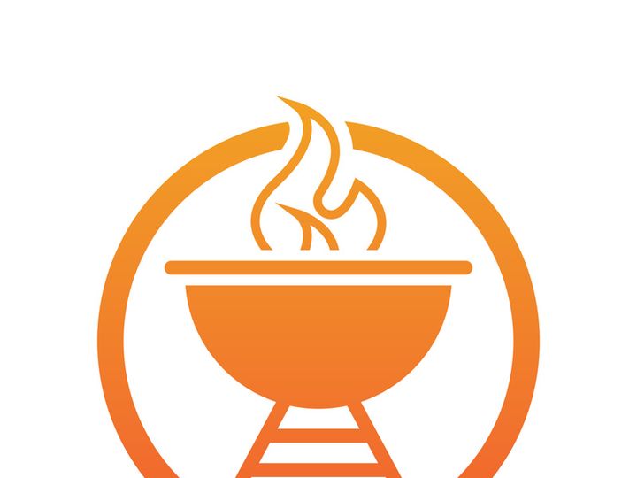 BBQ grill simple and symbol icon with smoke or steam logo vector illustration