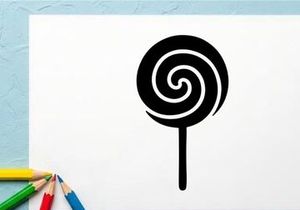 Black and White Spiral Lollipop Close-Up for Candy and Confectionery Ads