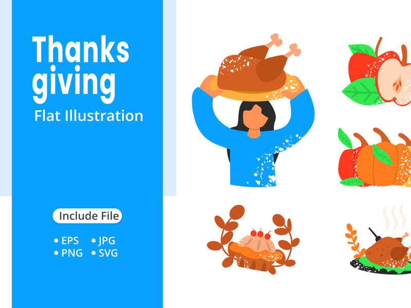 Thanksgiving Flat Illustration