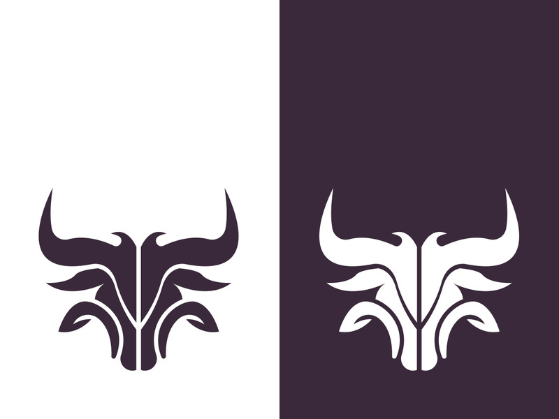 Bull head logo vector icon design