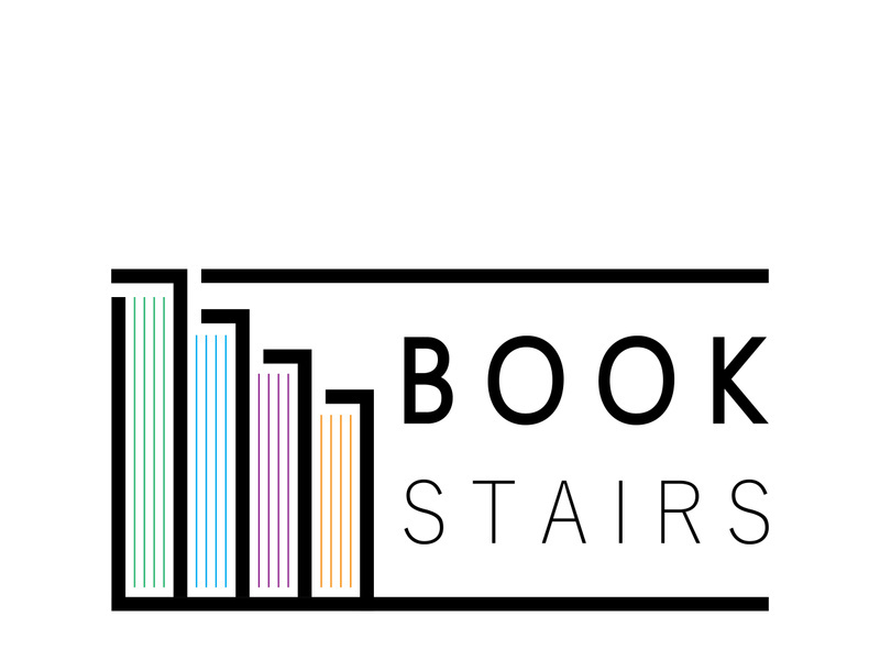 book stairs logo, or library for bookstores, book companies, publishers, encyclopedias, libraries, education, digital books, vectors