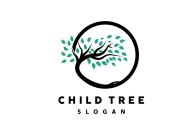 Tree Logo, Life Balance Education Vector