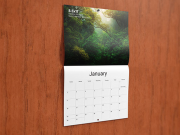 8.5×11 Saddle Stitched Wall Calendar Mockups preview picture