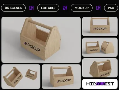 Wooden Toolbox Mockup