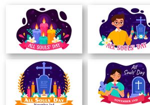12 All Souls Day Vector Illustration