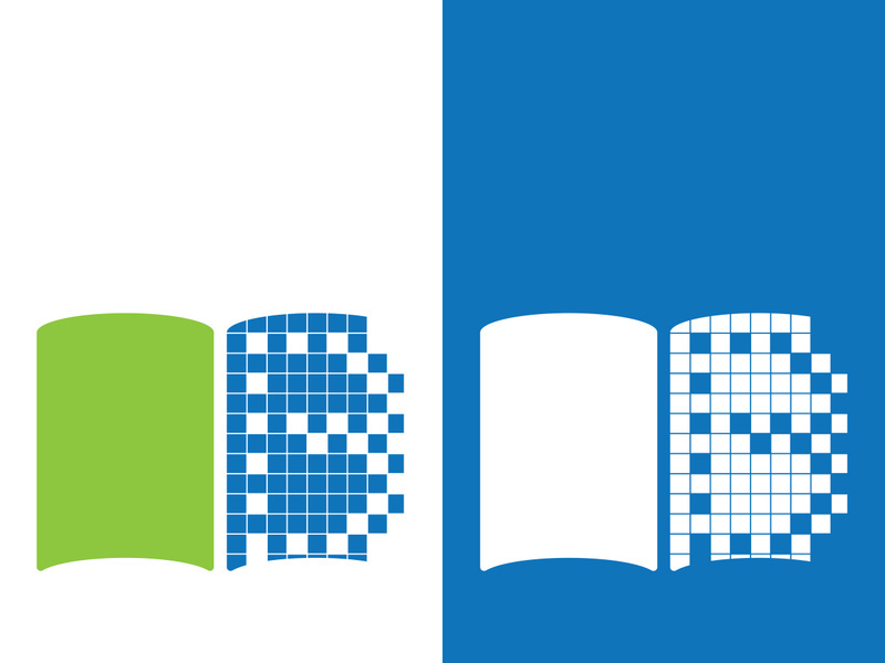 Digital book logo technology vector icon design