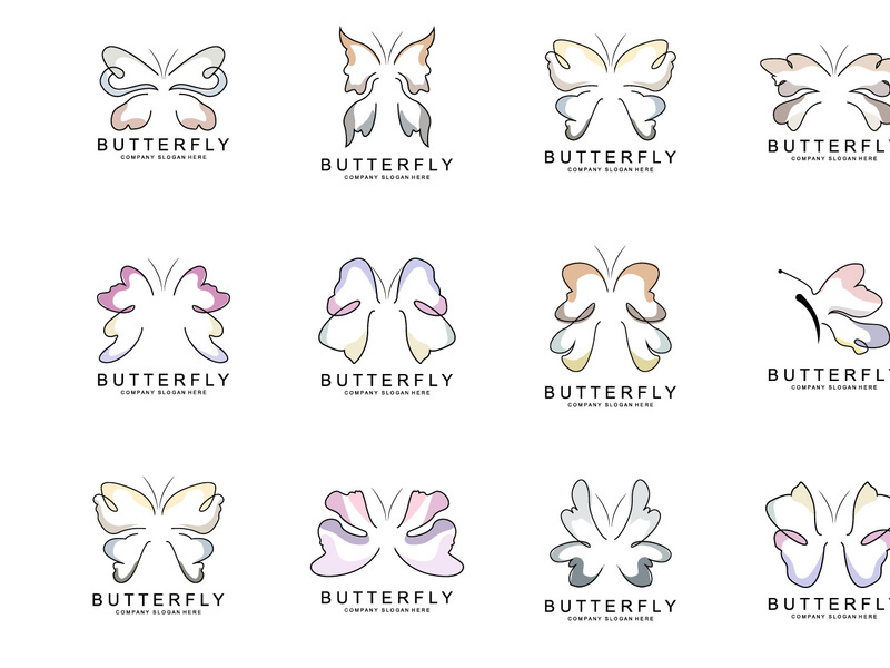 Butterfly Logo Design, Beautiful Flying Animal