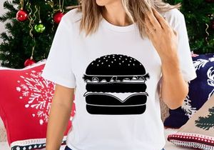 Delicious Classic Hamburger Fast Food Silhouette
