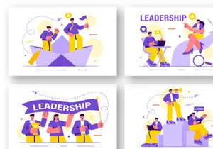 18 Business Leadership Illustration