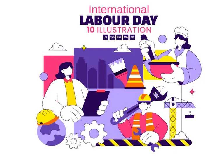 10 International Labour Day Illustration