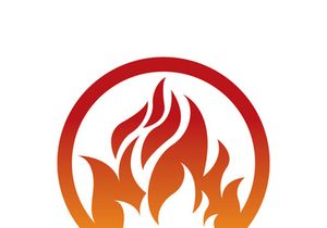 Fire logo design illustration and fire symbol icon vector