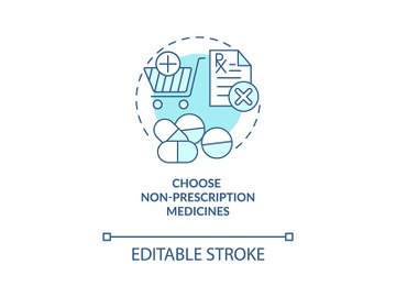 Choose non prescription medicines concept icon preview picture