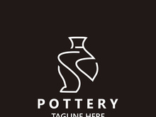 Pottery logo design handmade, creative traditional mug craft concept inspiration nature workshop