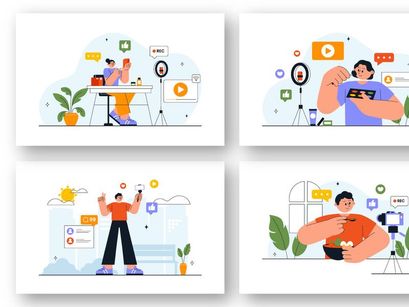 14 Influencer Daily Vlog Illustration