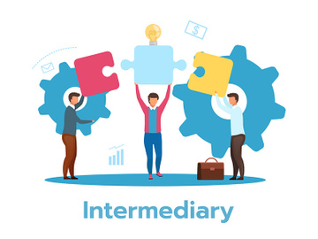 Intermediary flat vector illustration preview picture