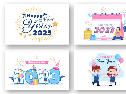 12 Happy New Year 2023 Illustration