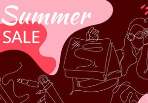 Summer Journey Flat Illustration abstract background line art