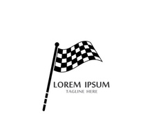 Creative and modern racing flag logo design.