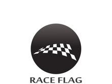 Creative and modern racing flag logo design.